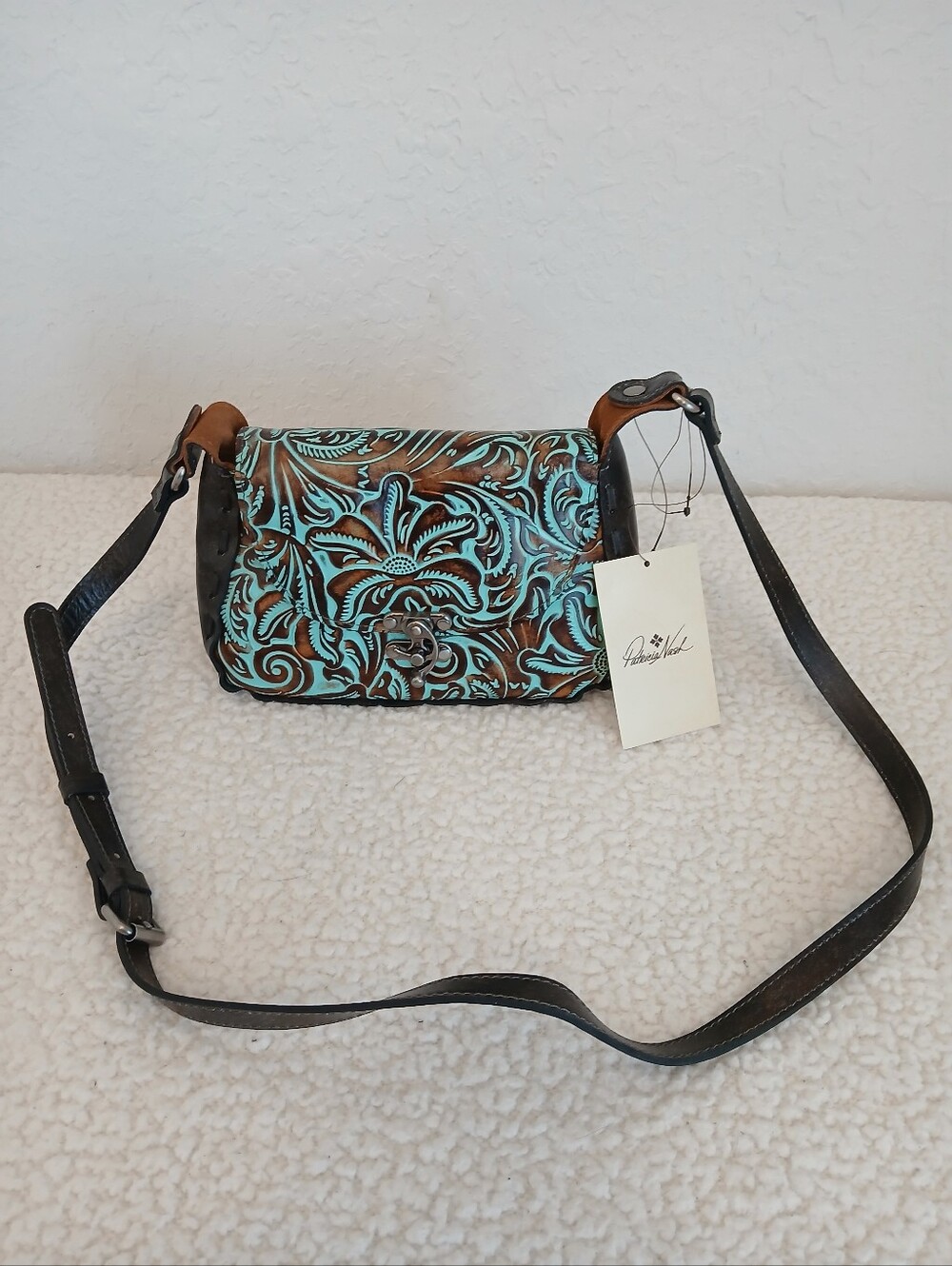 Patricia Nash Tooled Turquoise Lucia Crossbody NWT